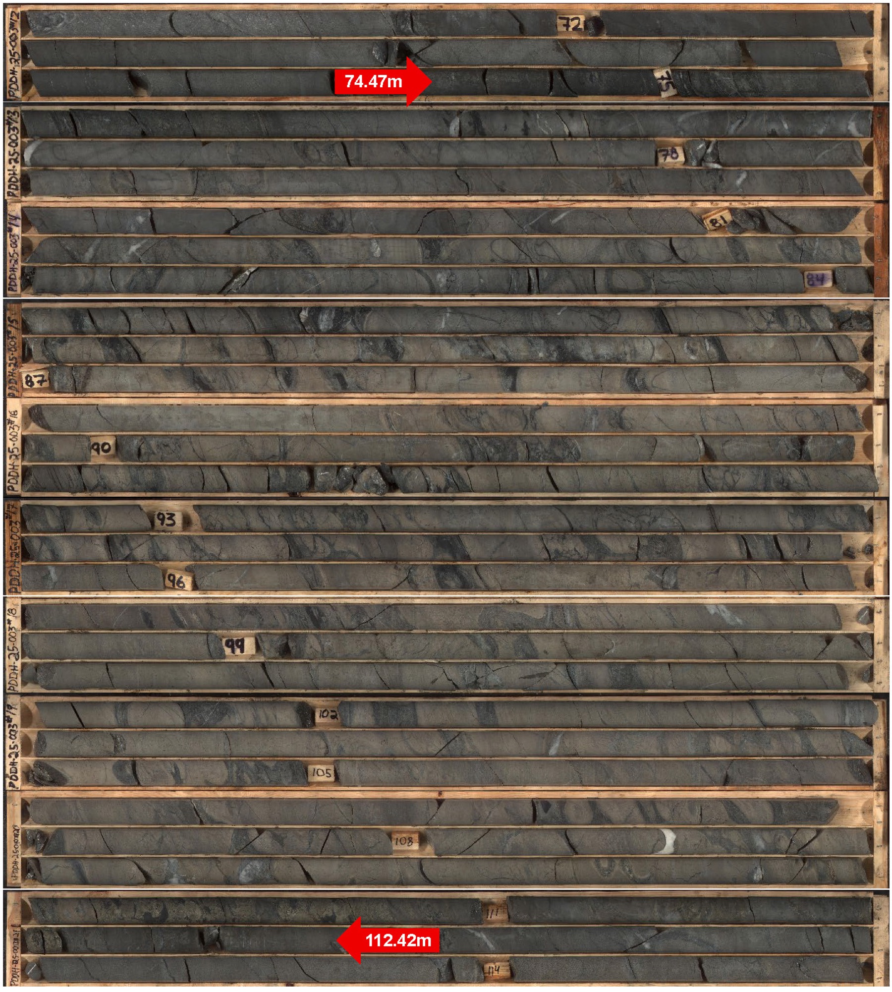 Figure 2 - The longest Mineralized Section along the drill hole N2-25-003.