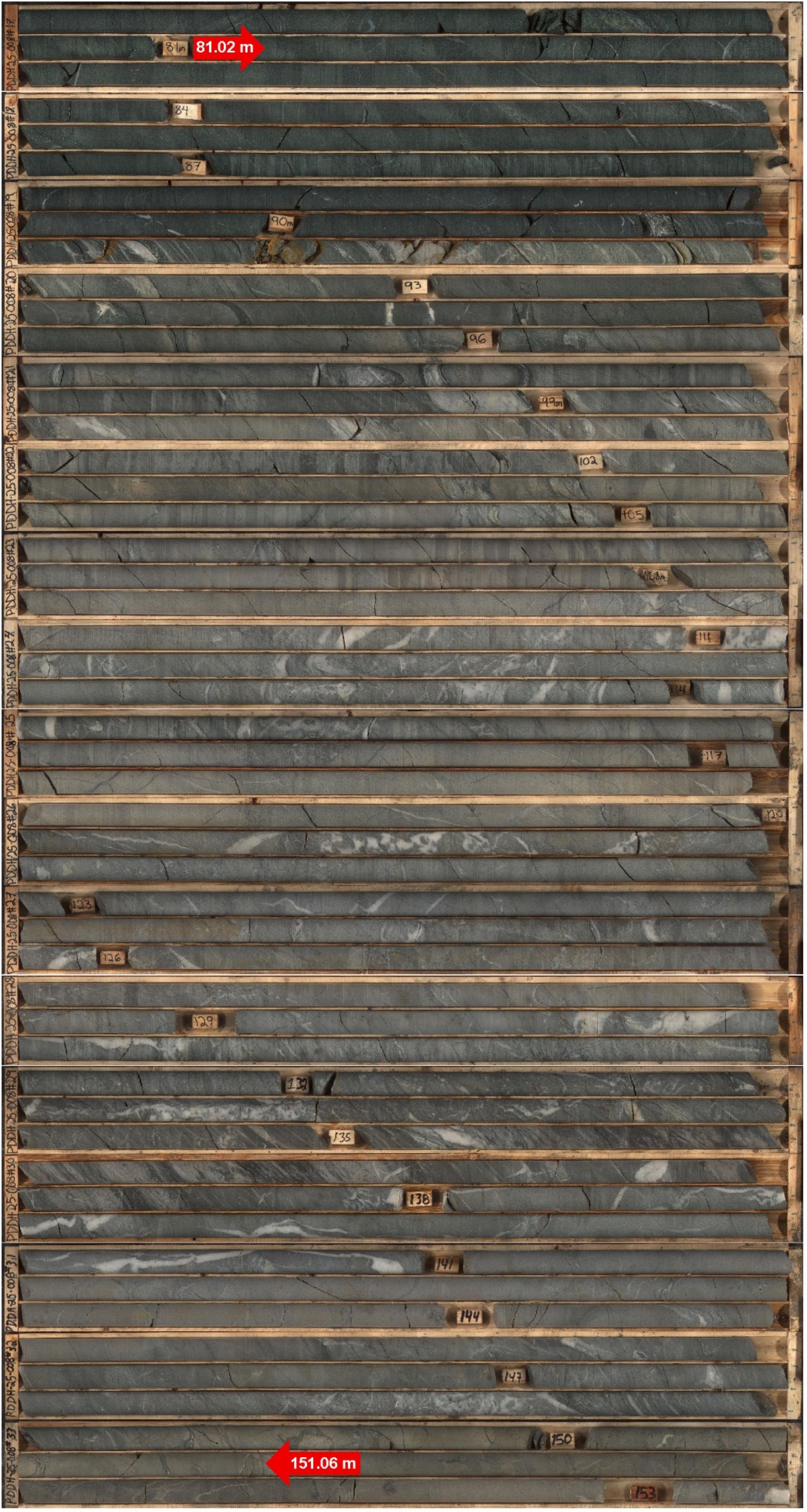 Figure 6 - PDDH design for the complete 30,000 metre Drill Program.