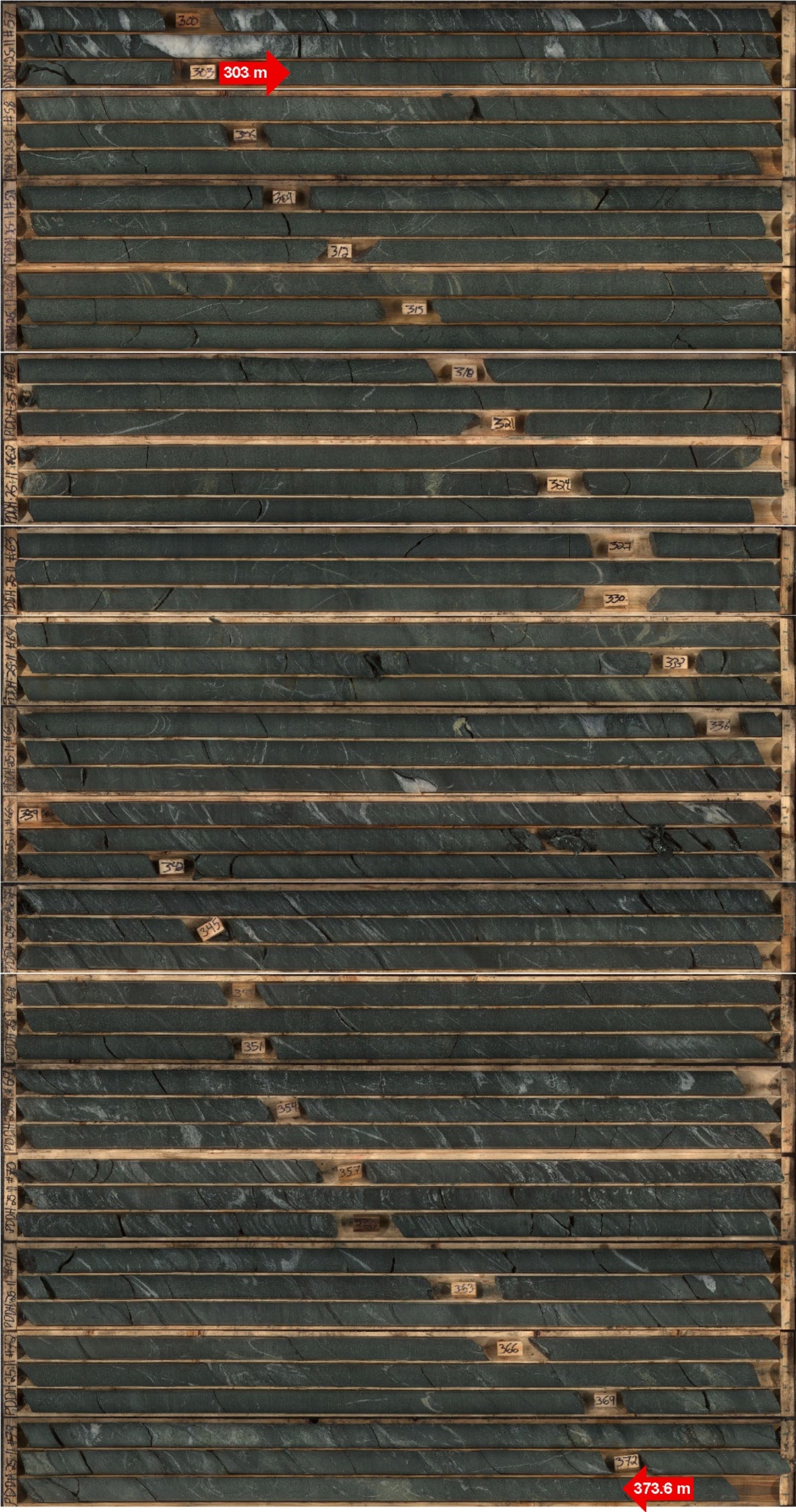 Figure 7 - The longest mineralized section along drillhole N2-25-011.
